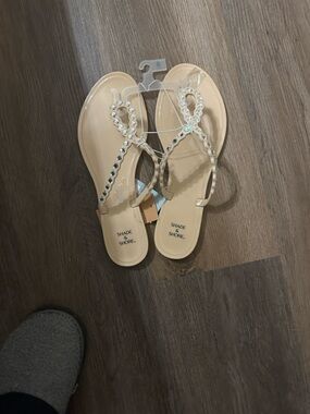 Shade & Shore Tan Luella Slip-On Sandals - Size 9